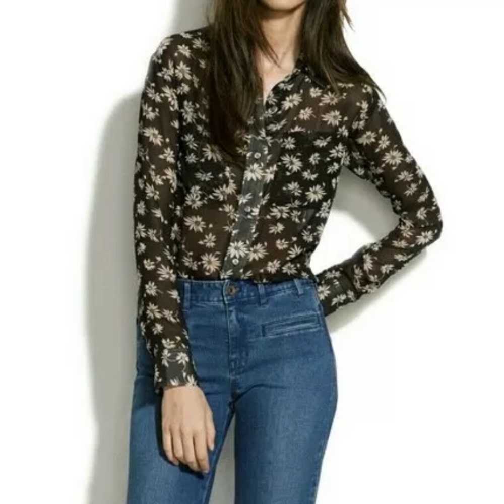 +Rare Alexa Chung for Madewell Blouse Daisy Silk M